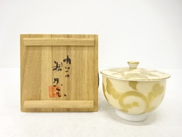 JAPANESE COLLECTIBLE / KUTANI WARE / NAKATA NISHIKI TAMAZUKURI / GOLD-